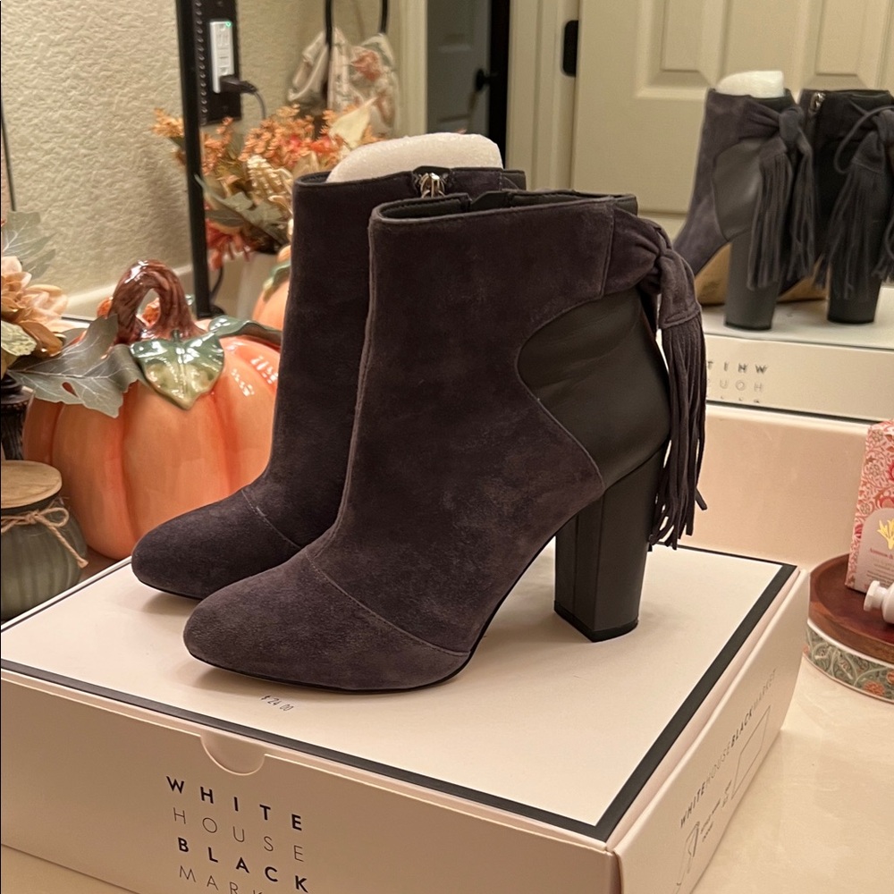 White House Black Market Suede Heeled Boots